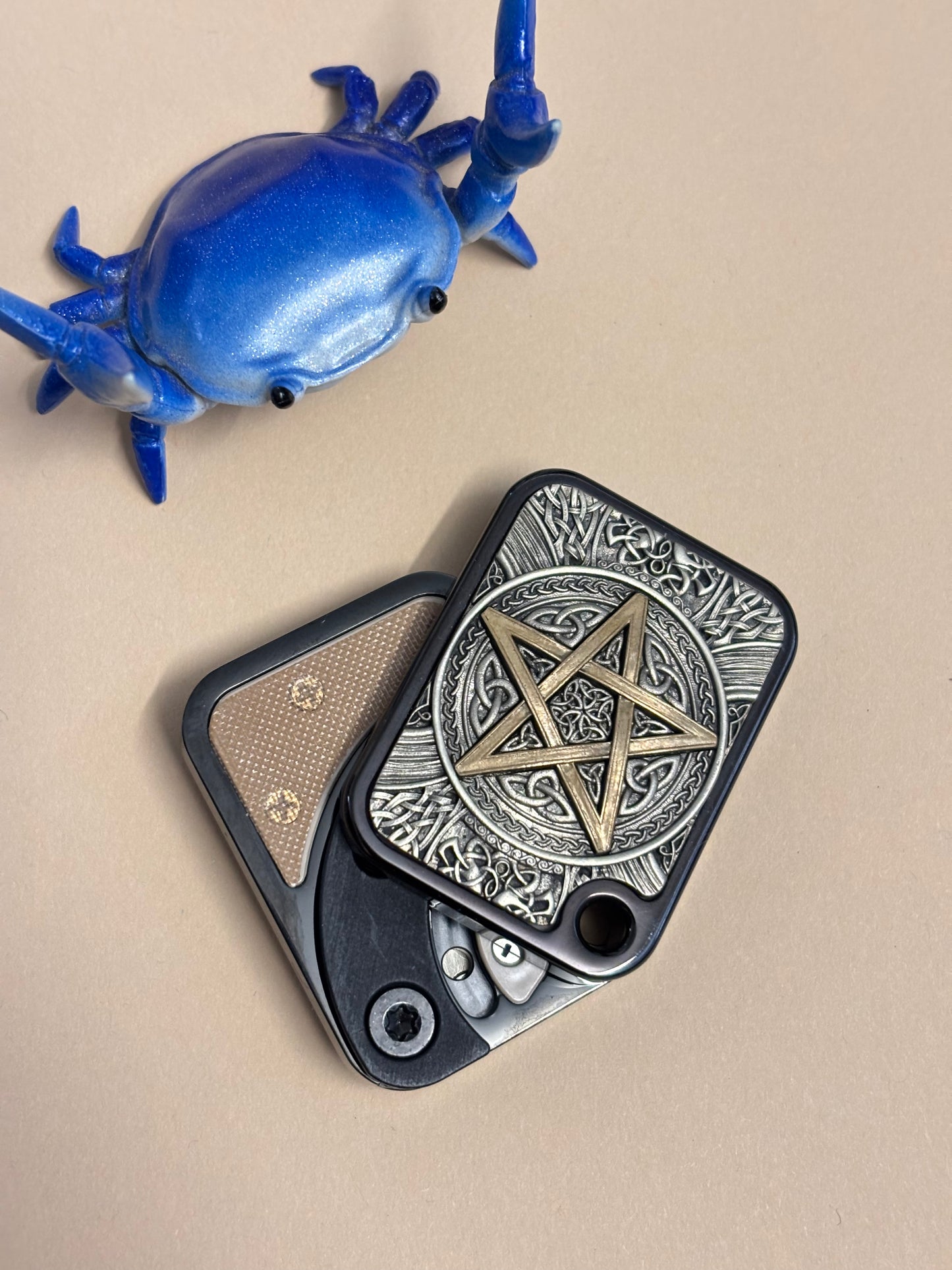 BP Mod price tag slider - brass - shuffle slider fidget toy