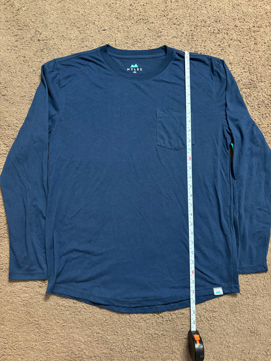 $58 - Myles Apparel -  everyday long sleeve pocket shirt - M