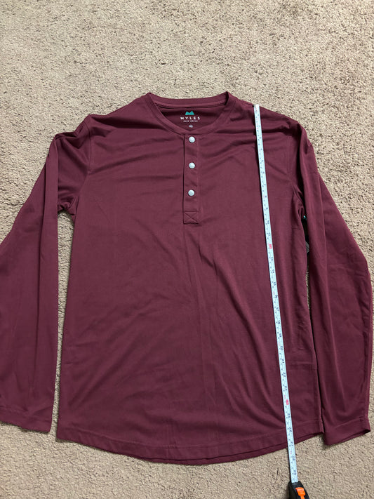 $68- Myles Apparel - everyday Henley long sleeve shirt - M