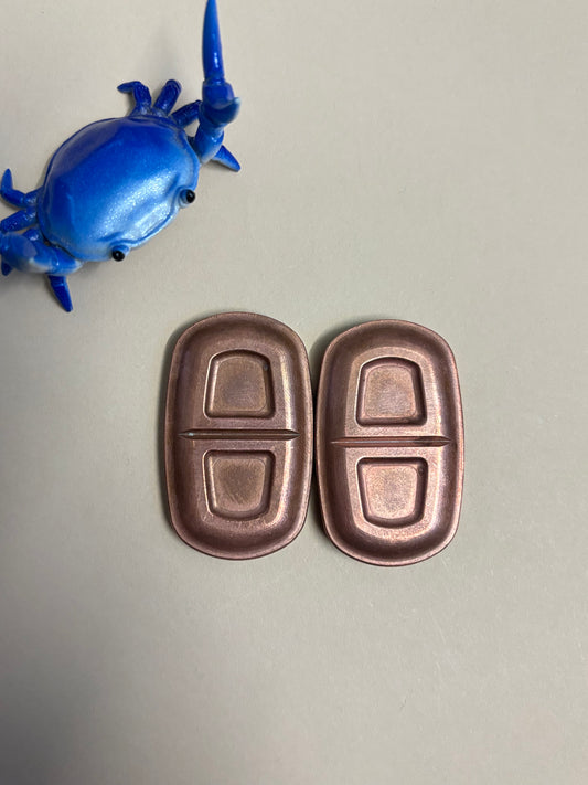 Fidget things - chonky tab - copper with brass plates - fidget toy