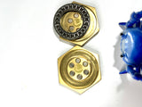 Umburry hex diamond - haptic coin -hybrid brass - fidget toy