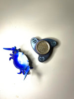 2R boomerang mini - Ti with Damasteel button - fidget spinner / clicker  - fidget toy