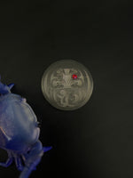 Daruma zirconium coin with swarovski crystal - fidget toy