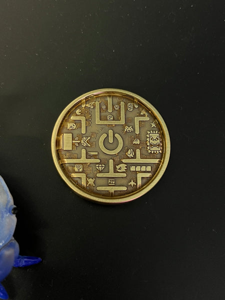 Gamer coin - brass  -  worry stone - fidget toy