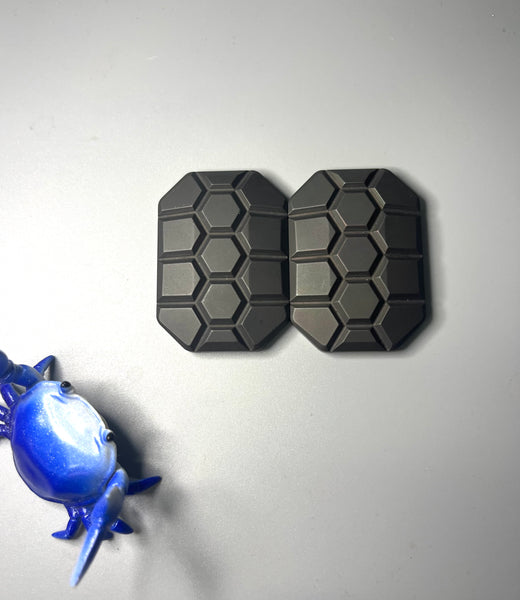 Magnus 2 click blackened turtle slider - zirc epoxy plate - fidget toy